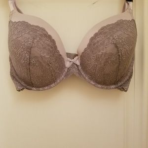 Victoria Secret Grey Lace Cup Small Bow Front 36DD